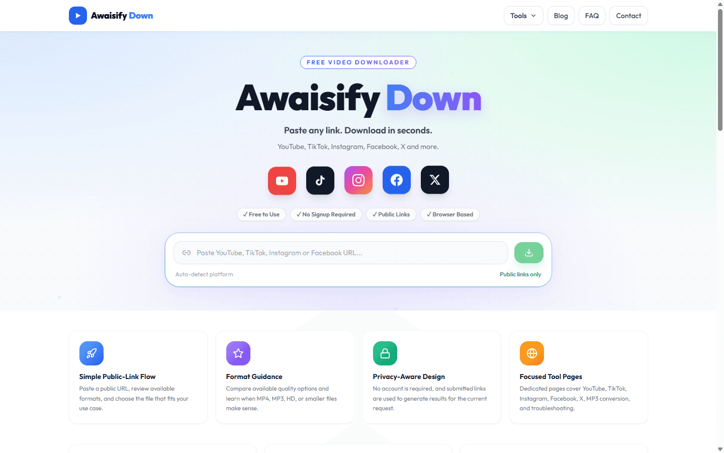 Awaisify Down live website preview