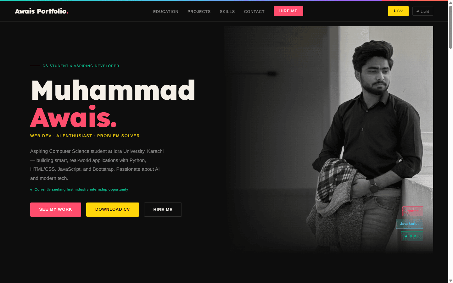 Muhammad Awais Portfolio live website preview