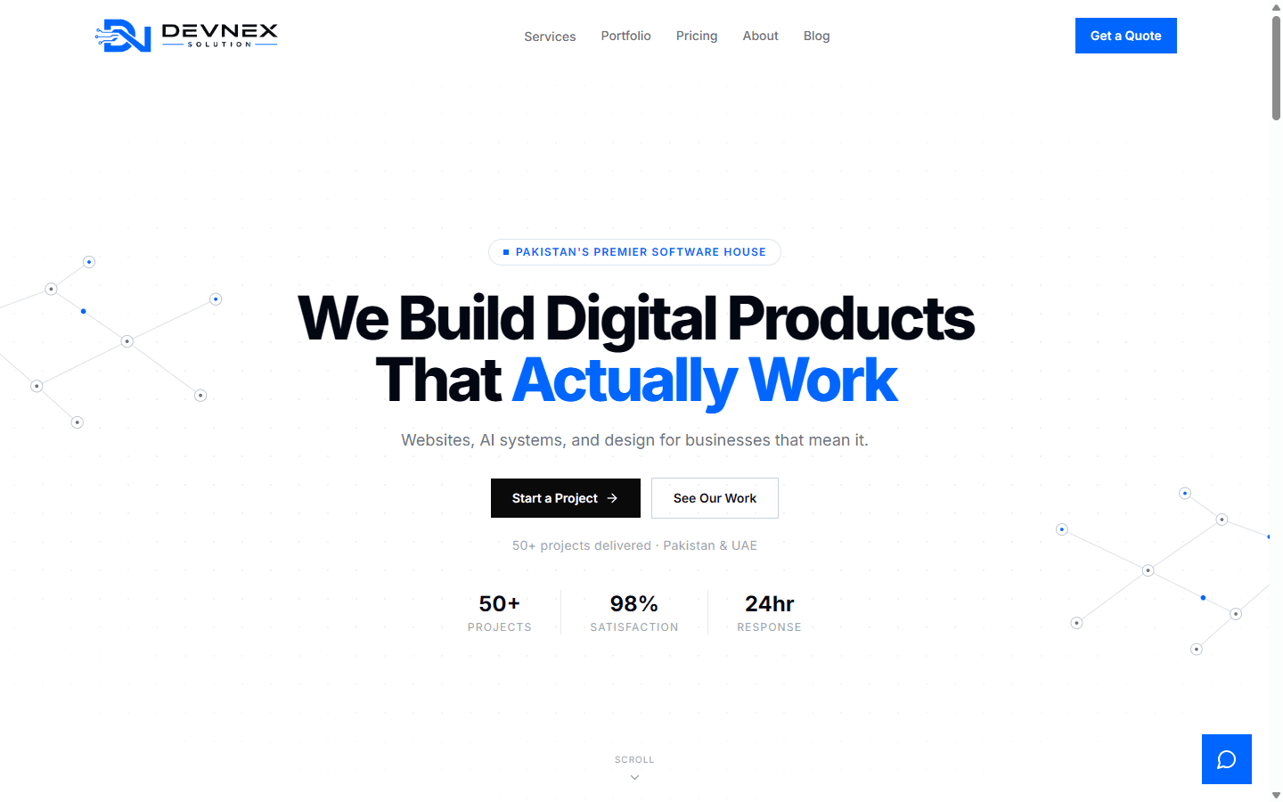 DevNex Solution live website preview